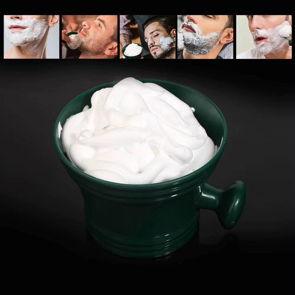 Ensemble de Rasage Vintage pour Hommes : Bol à Mousse en Céramique + Brosse à Barbe