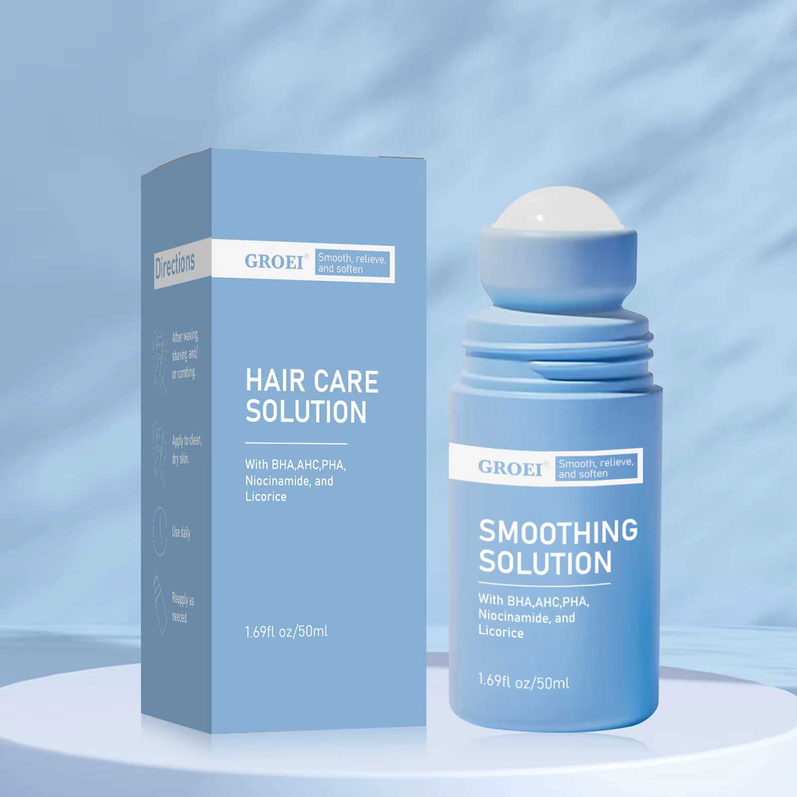 La solution de soin des cheveux incarnés réduit les rougeurs post-rasage et le piqûre