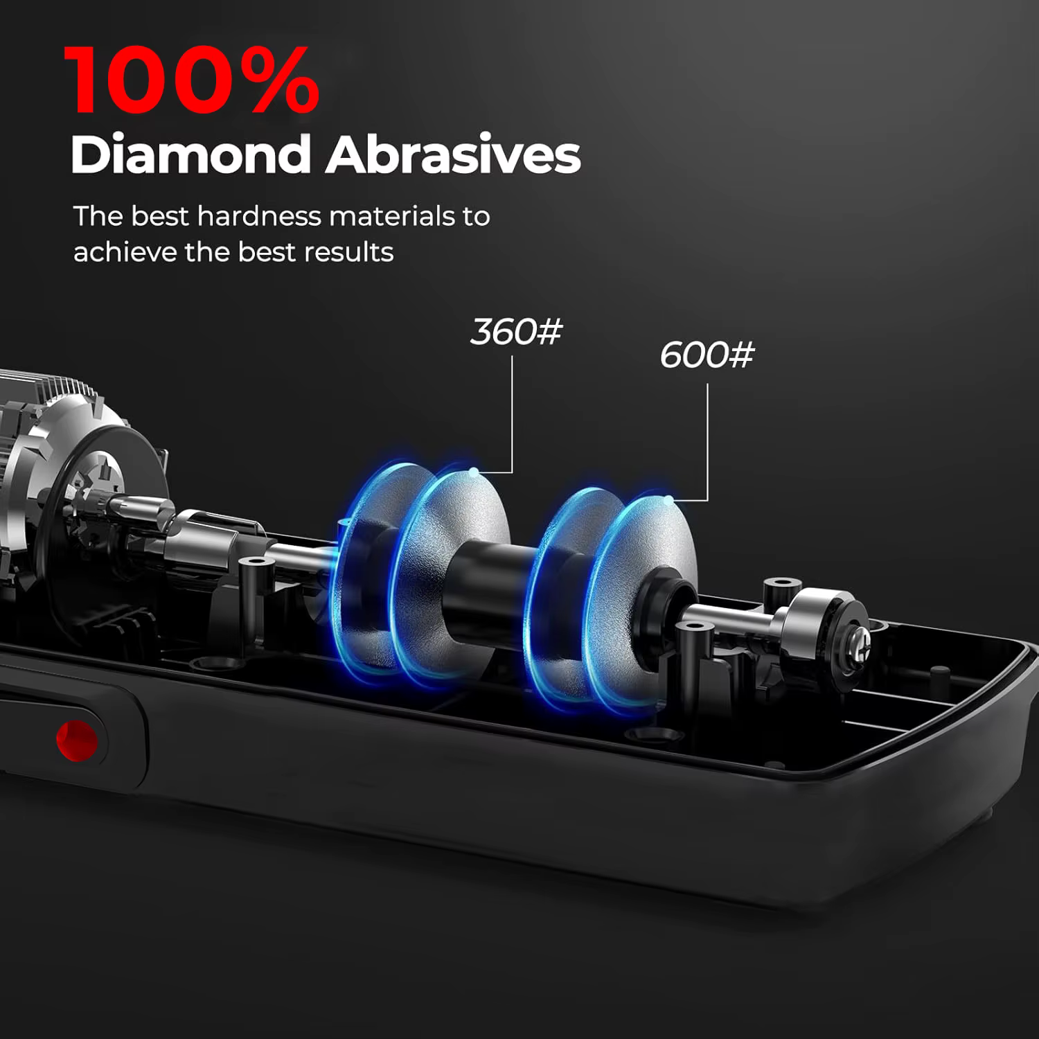 Aiguiseur de couteaux électrique de cuisine, abrasif 100% diamant, 20 ° Affûtage de précision, restaure rapidement la tranchance des lames