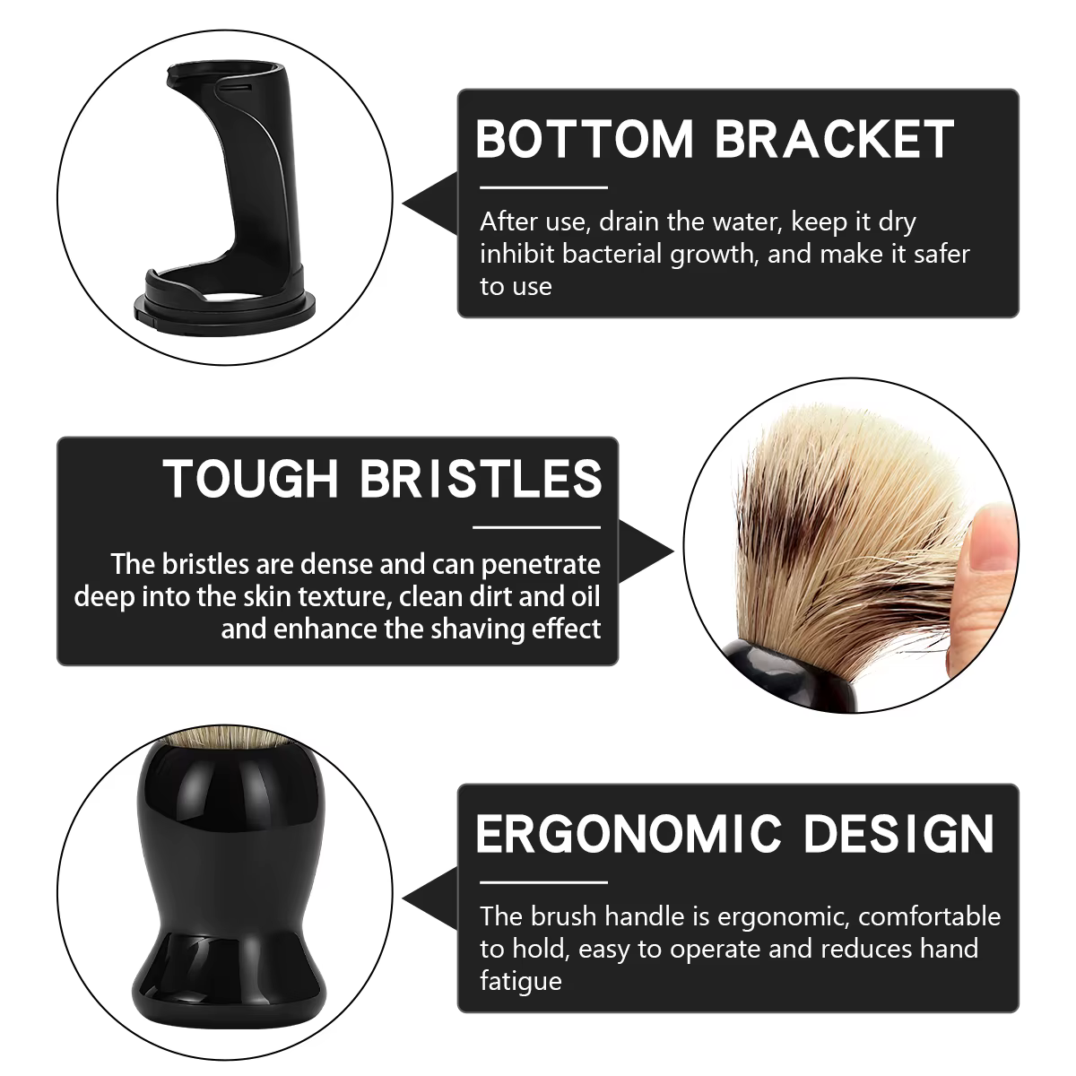 Ensemble de pinceaux de rasage pour hommes – Brosse