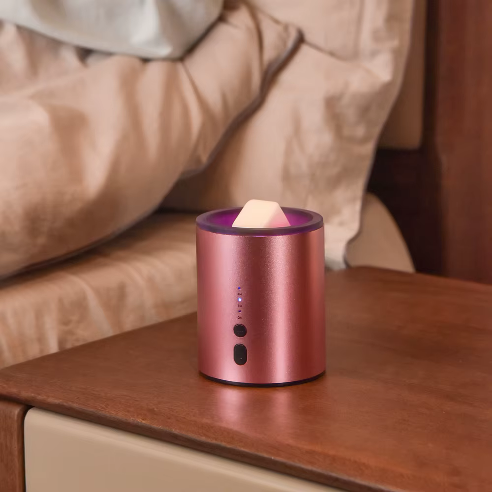 Chauffe-bougie électrique multifonction en alliage d'aluminium avec lumière RVB, chauffe les cires fondues et les huiles essentielles, rose, argent, noir