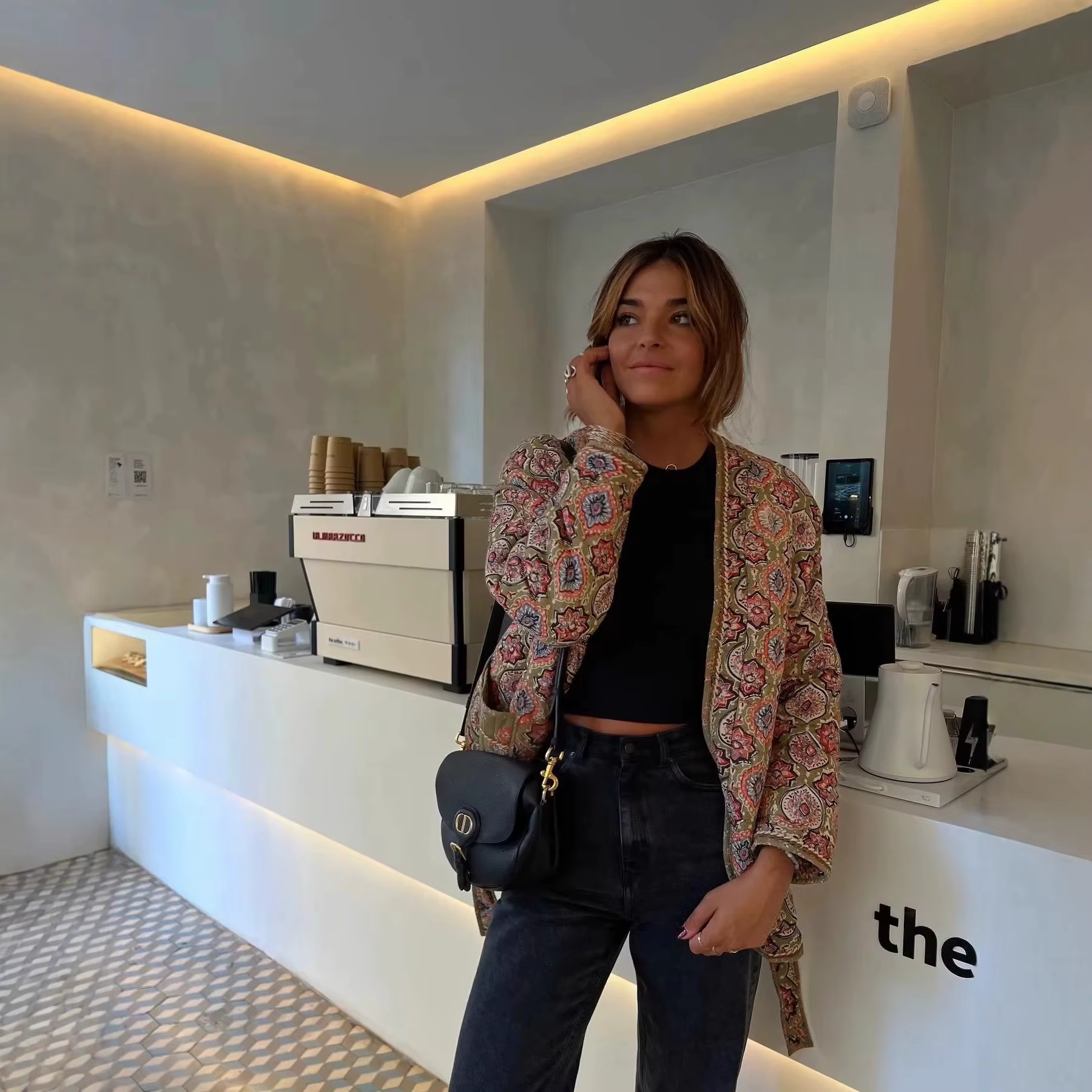 Vêtements pour femmes 2025 automne et hiver nouveau manteau en coton de poche imprimé veste manteau en coton pour femmes