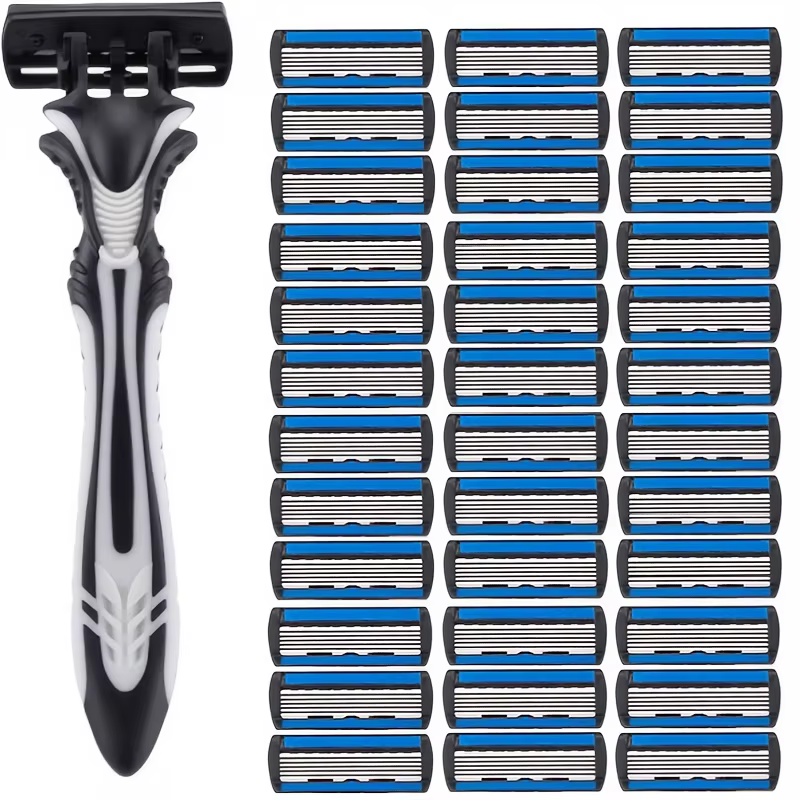 Rasoir multi-lames Men6Manual avec lames en acier inoxydable durables
