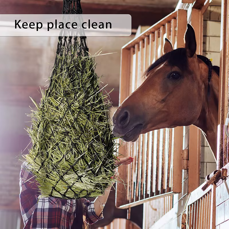 Filet à foin durable pour chevaux, petit filet à foin à trous fins, équipement d'alimentation lente, sacs à foin pour chevaux