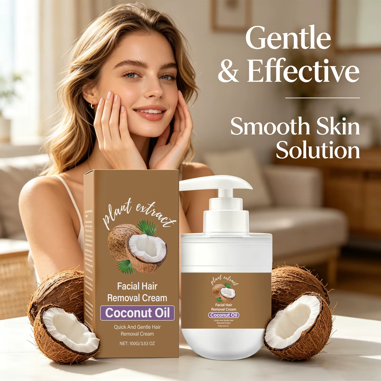 Crème dépilatoire à la noix de coco