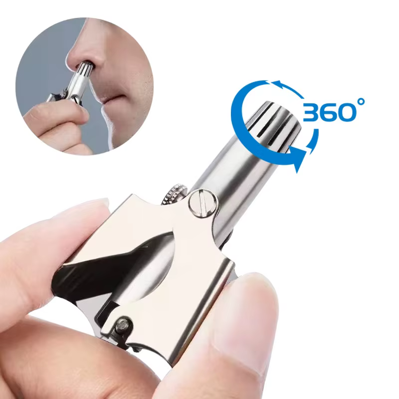 Nez cheveux oreille Tondeuse pour hommes en acier inoxydable manuel lavable Portable Tondeuse Nez épilateur nez Vibrissa rasoir rasoir