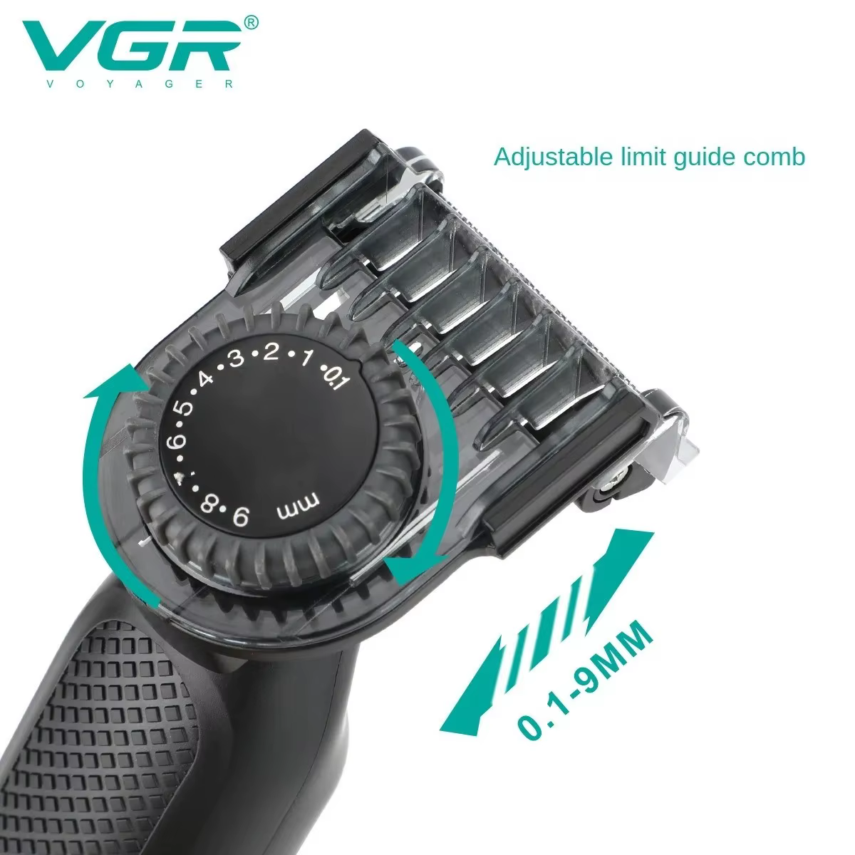 VGR Rasoirs électriques Rasoir homme électrique Rasoir électrique hommes Rasoir électrique Professionnel Machine à raser Étanche Tondeuse à barbe Écran LED Raseur visage Portable Raseur pour hommes V-