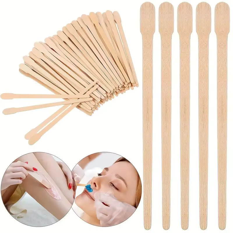 100 pièces bâtons de cire en bois femme bâton d'épilation