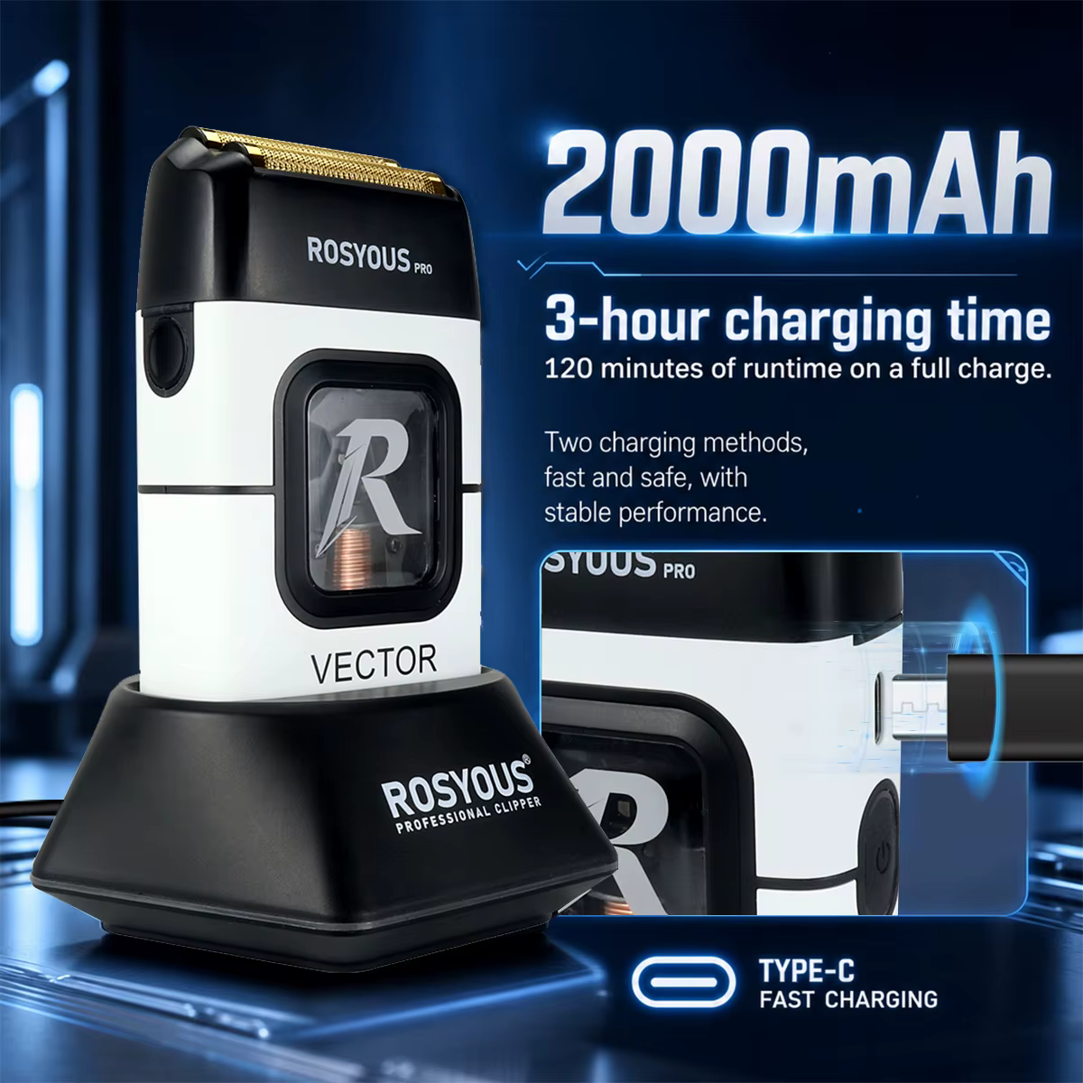 Rasoir électrique pour homme ROSYOUS RS-999W