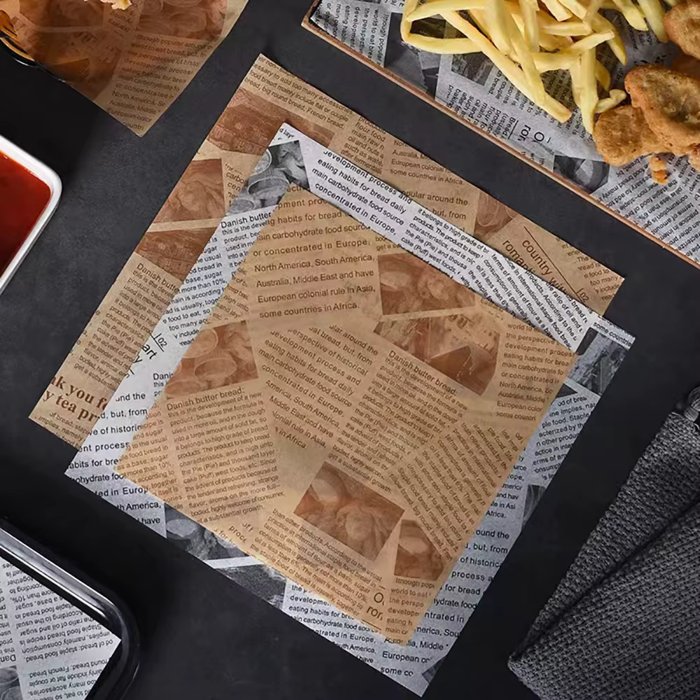 Papier ciré résistant à l'huile, 50 pièces, papier d'emballage alimentaire, pain, Sandwich, hamburger, frites, emballage de restauration rapide, papier huilé, outils de cuisson