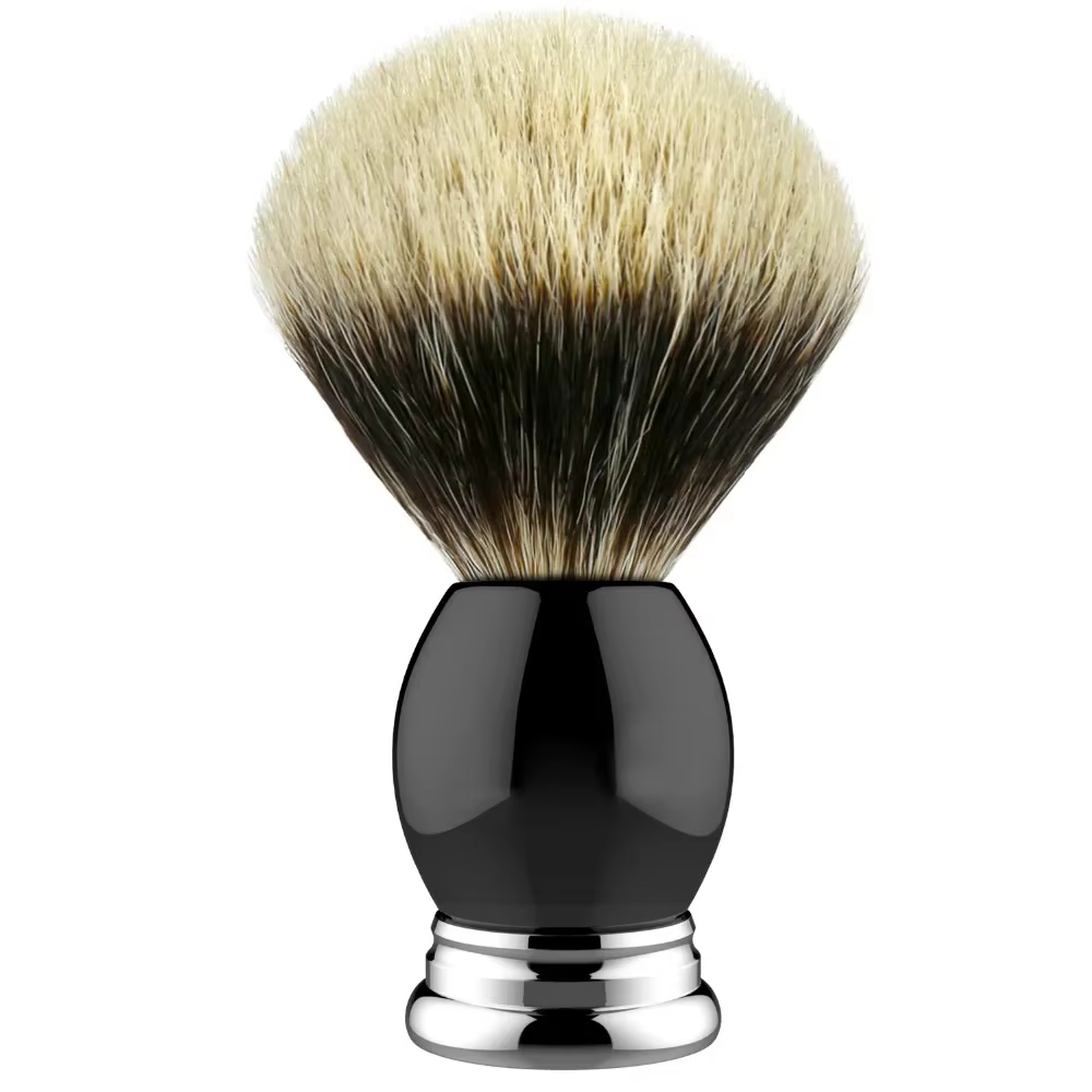 Brosse de rasage de luxe en poils de blaireau pur 100% argenté 22mm