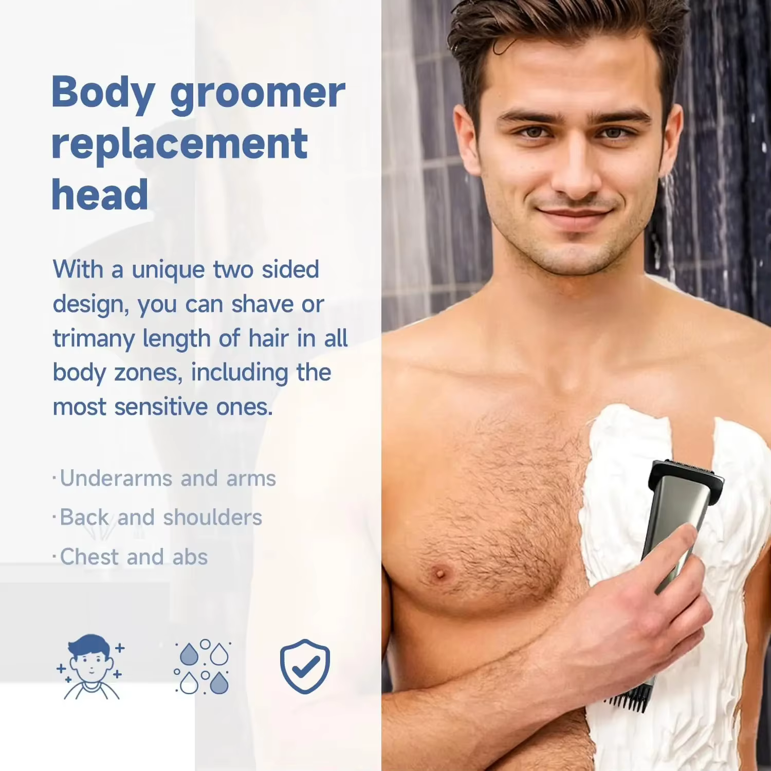 Tête de rasoir Bodygroove pour Philips BRE620 BG2024 BG2026 BG5020 BG5025 BG2000 BG2020 BG2025 BG2028 BG2030 BG2034/2036