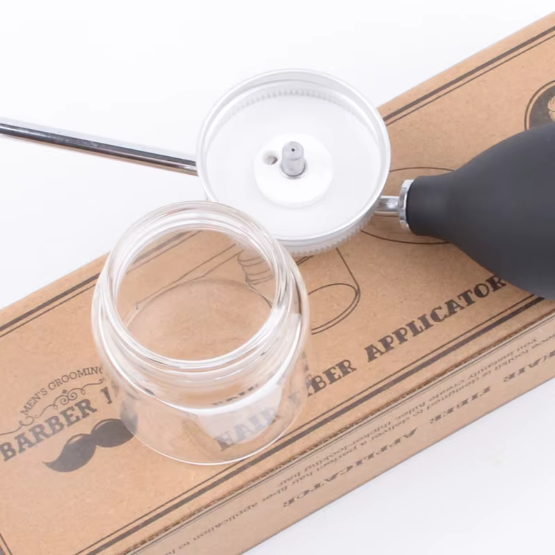 Bouteille de pulvérisation de poudre de Fiber de cheveux de barbier rechargeable