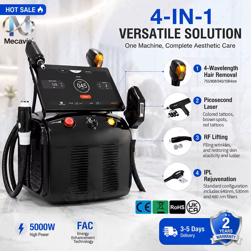 Machine d'épilation indolore 4-en-1 Soprano Titanium Ice Platinum RF Diode 755 808 940 1064nm 4 ondes laser ND:YAG 2026