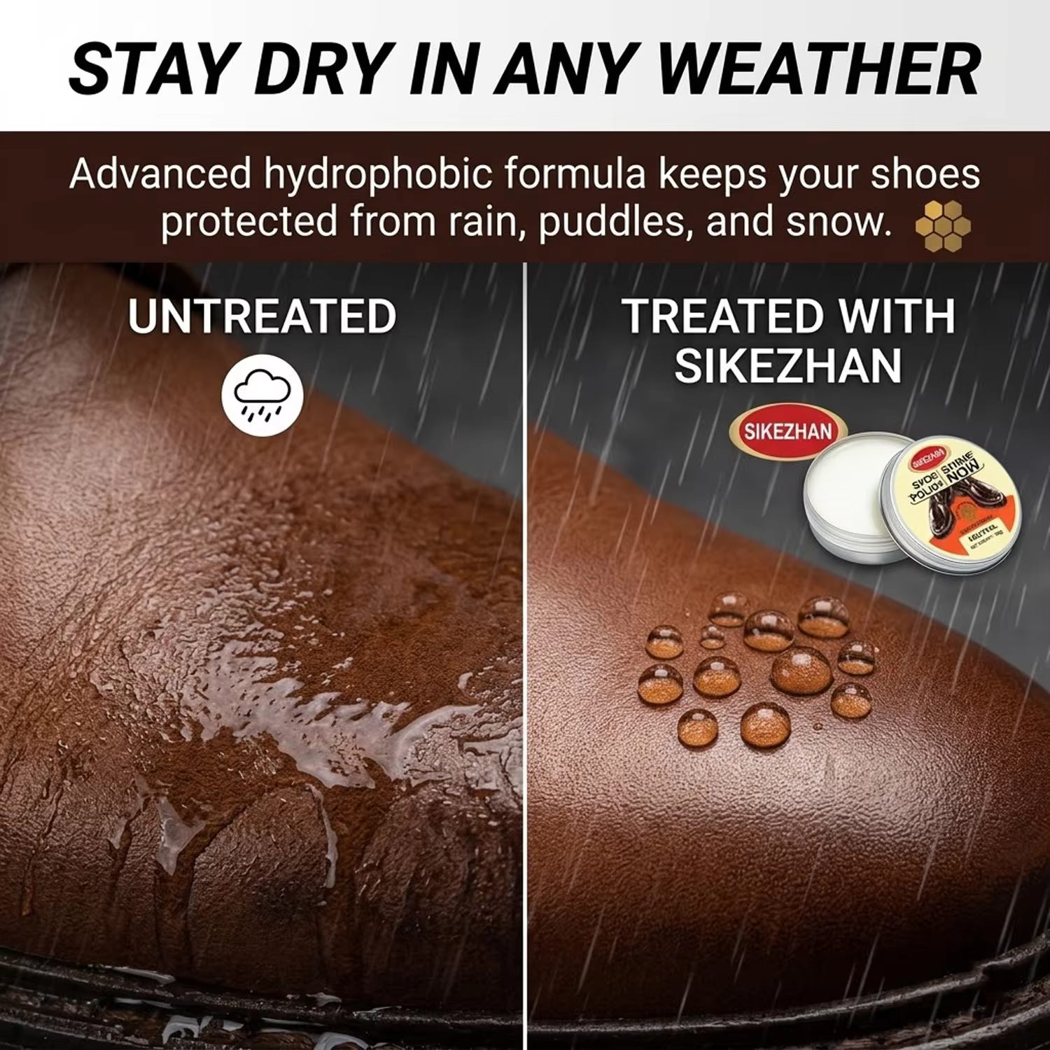 Crème pour cuir à la cire d'abeille de qualité supérieure SIKEZHAN : Conditionneur universel pour bottes et sacs - Restauration professionnelle et brillance instantanée