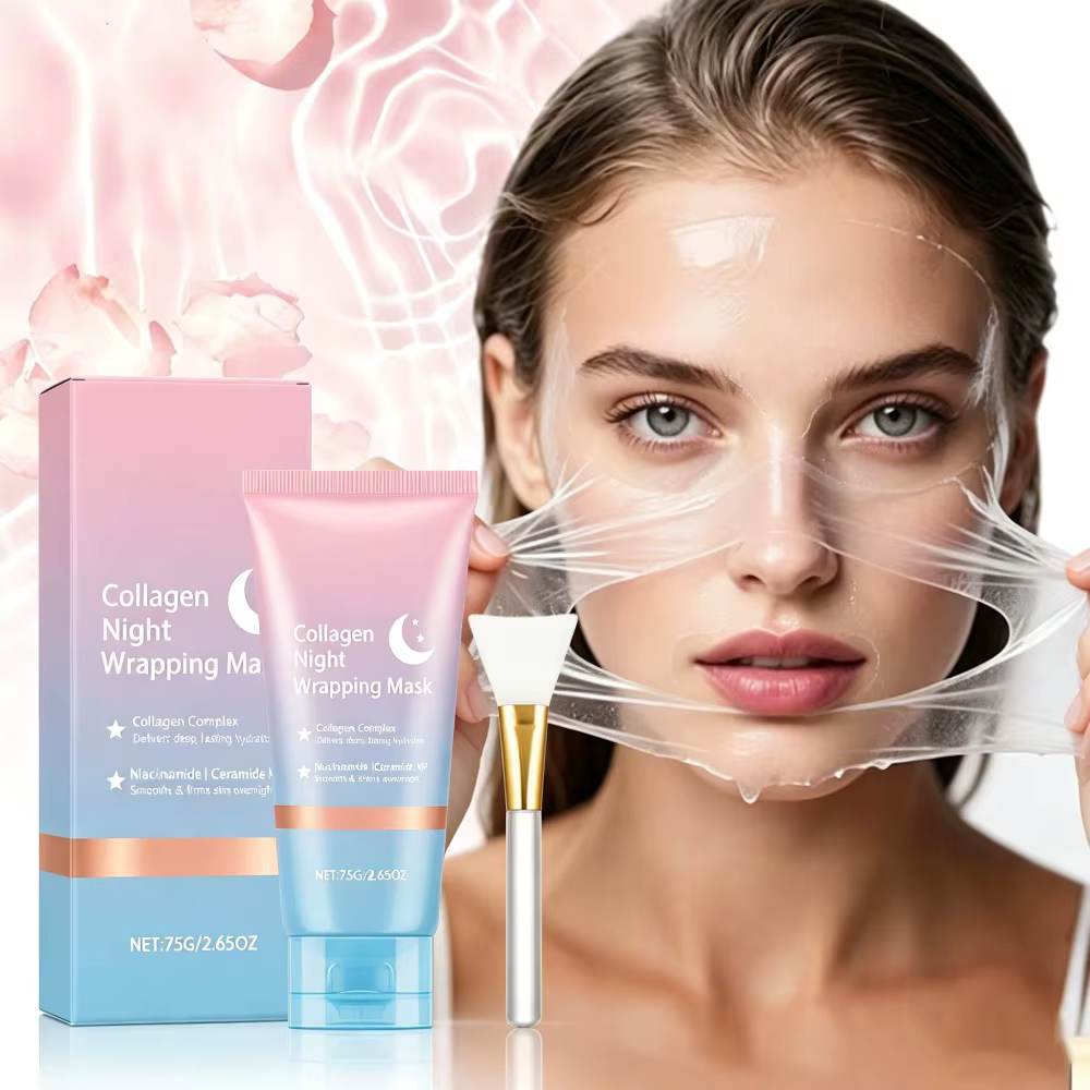 Masque de nuit au collagène, masque peel-off hydratant, raffermissant, éclaircissant la peau, affinant les pores, soin du visage coréen quotidien