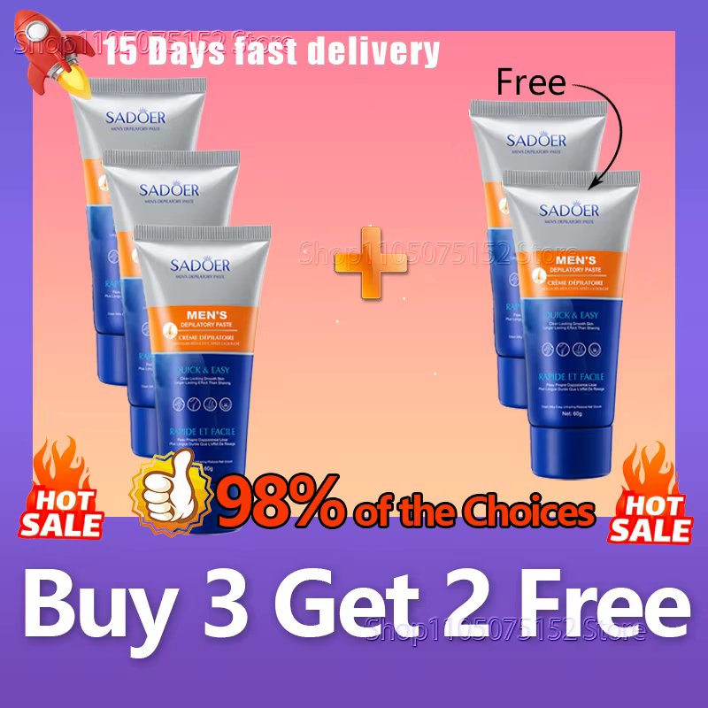 Crème dépilatoire pour hommes, crème épilatoire pour le corps, douce et hydratante, soin de la peau pour une peau lisse, application facile pour les soins quotidiens des hommes.