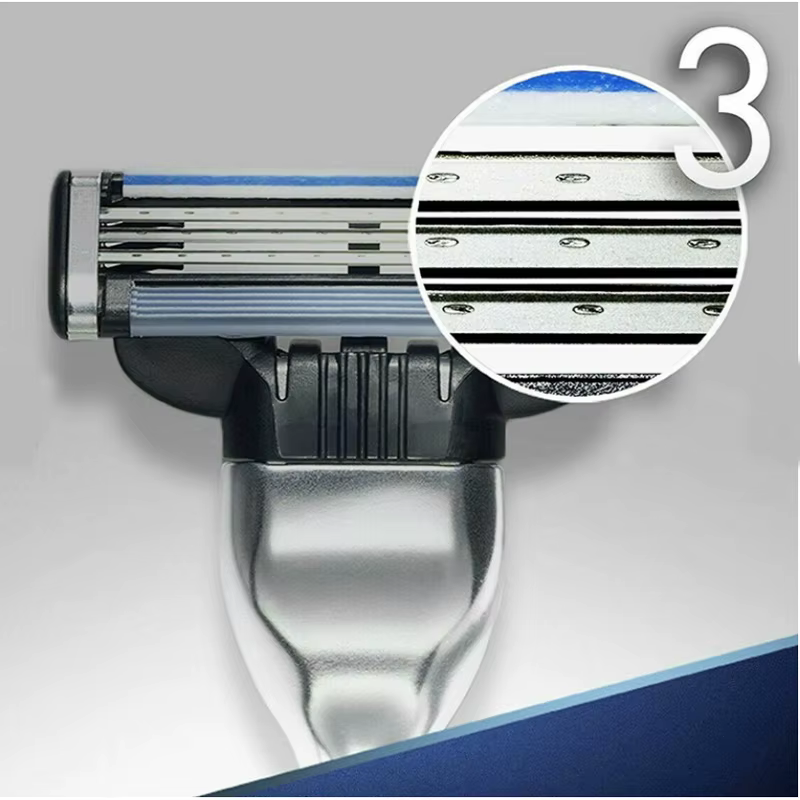 Gillette MACH 3 rasoir pour hommes 3 couches lames rasage rapide et lisse visage barbe avec bande de lubrification