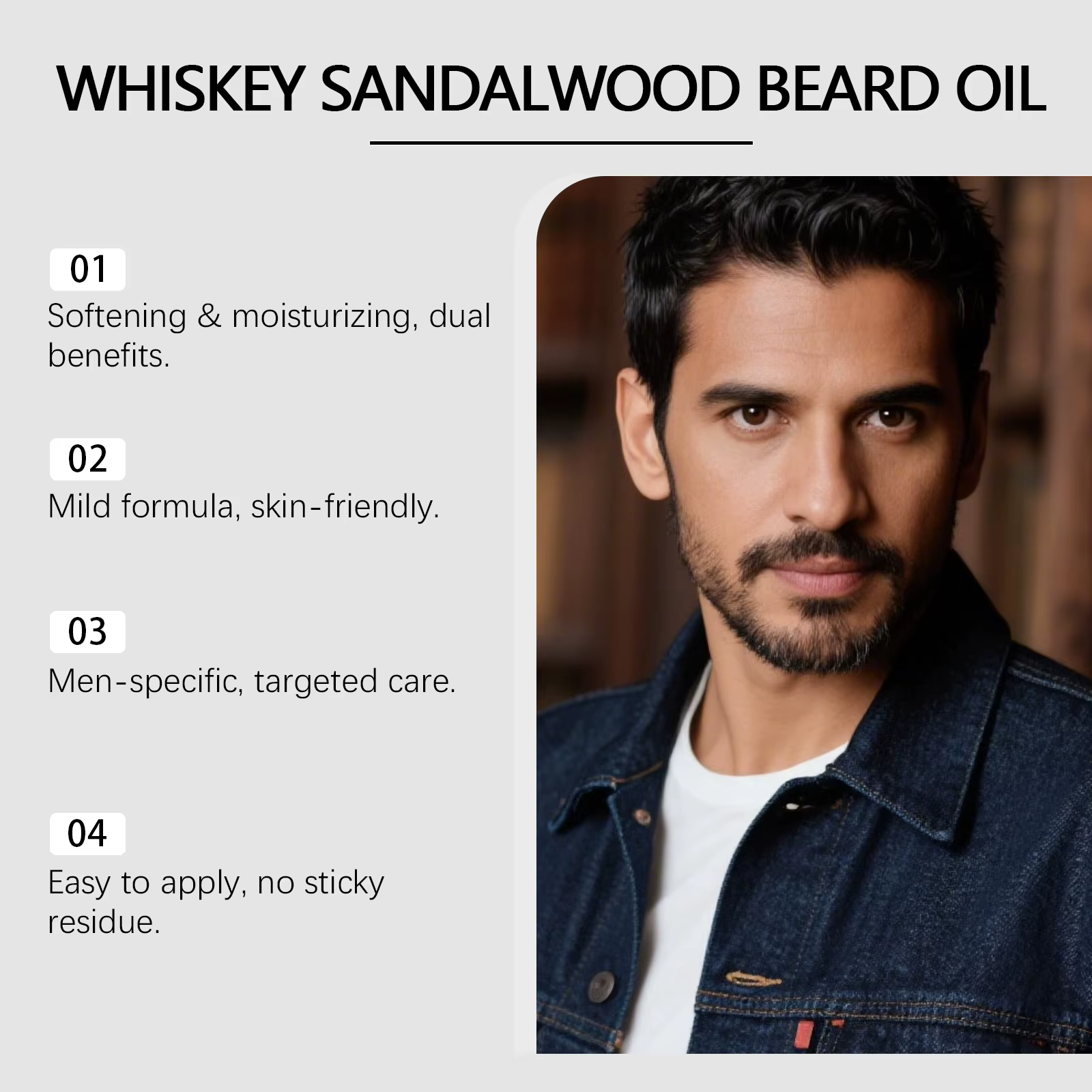 Huile Essentielle de Soin de la Barbe au Romarin pour Hommes