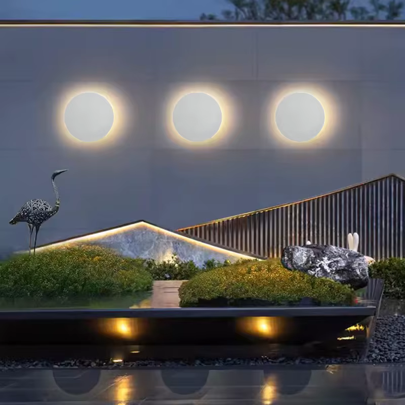 Applique Murale Ronde Imperméable en Aluminium, Éclairage d'Extérieur, Idéal pour une Véranda ou une Cour
