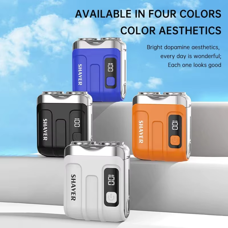Mini rasoir électrique intelligent, rasoir pour voiture et maison, affichage numérique, double lame, rasoir rechargeable, outil puissant pour la tonte de la barbe