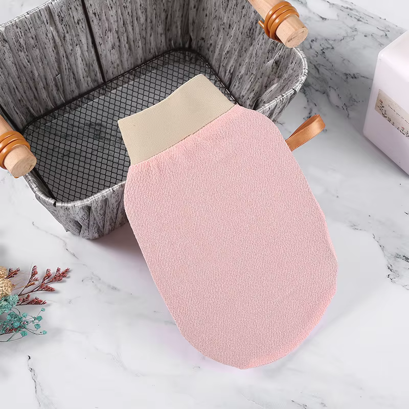 Gant exfoliant pour le corps et le visage – Gommage bain et douche pour un nettoyage en profondeur, un élimination des bronzage et un massage