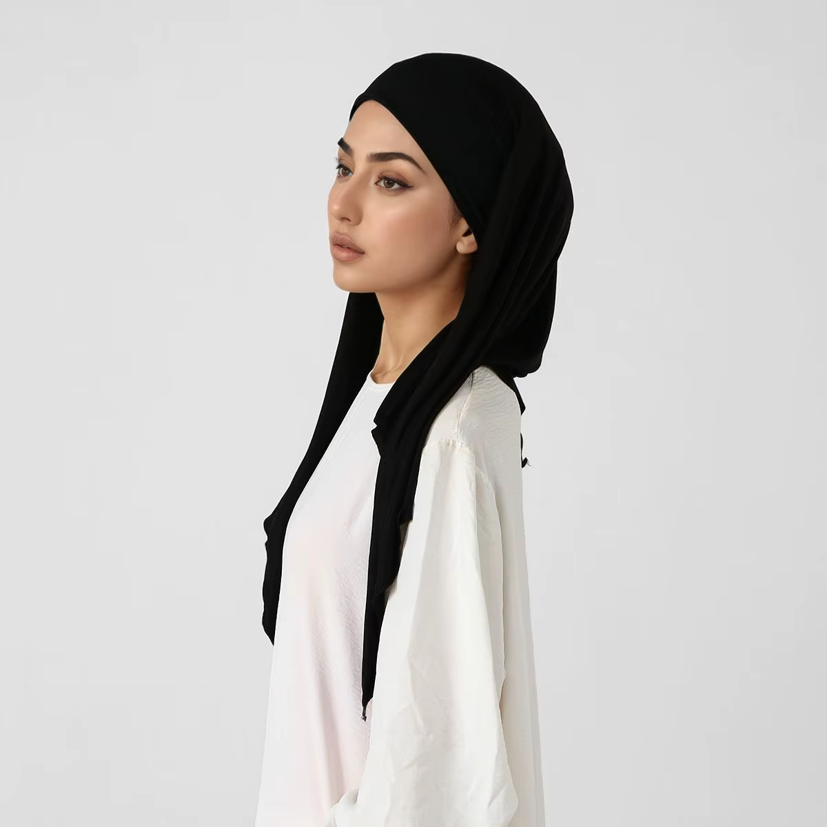Écharpe Hijab Triangle en Jersey pour Femmes Musulmanes, Châles de Sauna, Enveloppes Solides, Foulards de Document, Turban Islamique, Bande, Tête Ronde, Nouveau