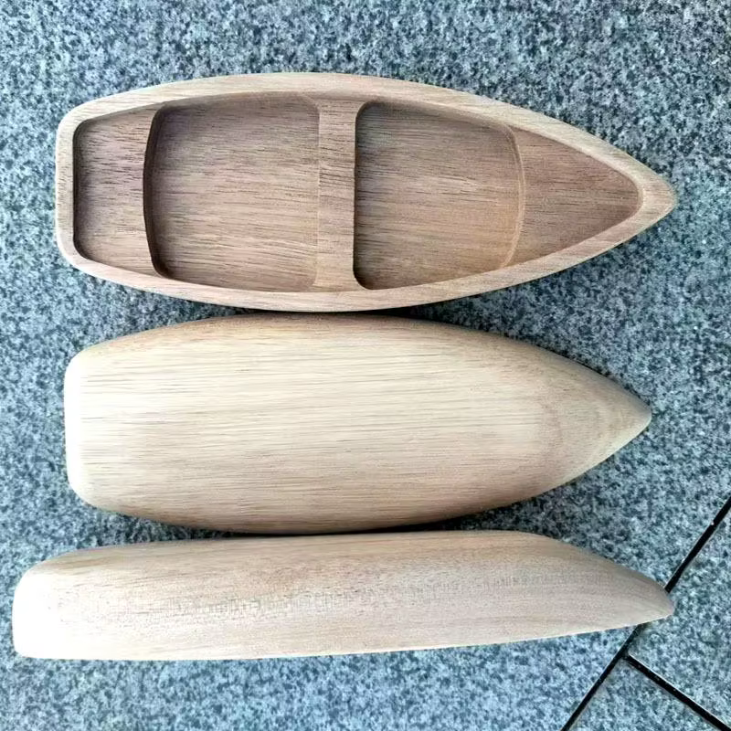 Modèle de canoë miniature en bois, bateau de pêche vintage, décoration artisanale rustique pour le bureau, la réception, la maison