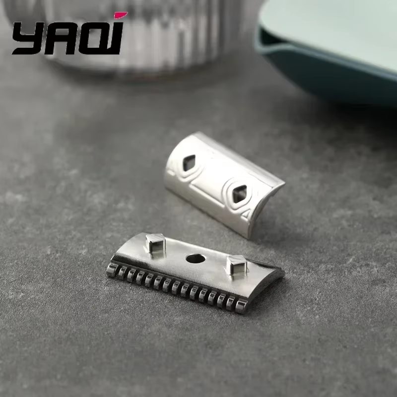 Tête de rasoir en acier inoxydable YAQI Harlequin 316, tête de rasoir de sécurité polie en acier inoxydable avec écart de lame de 0.90mm