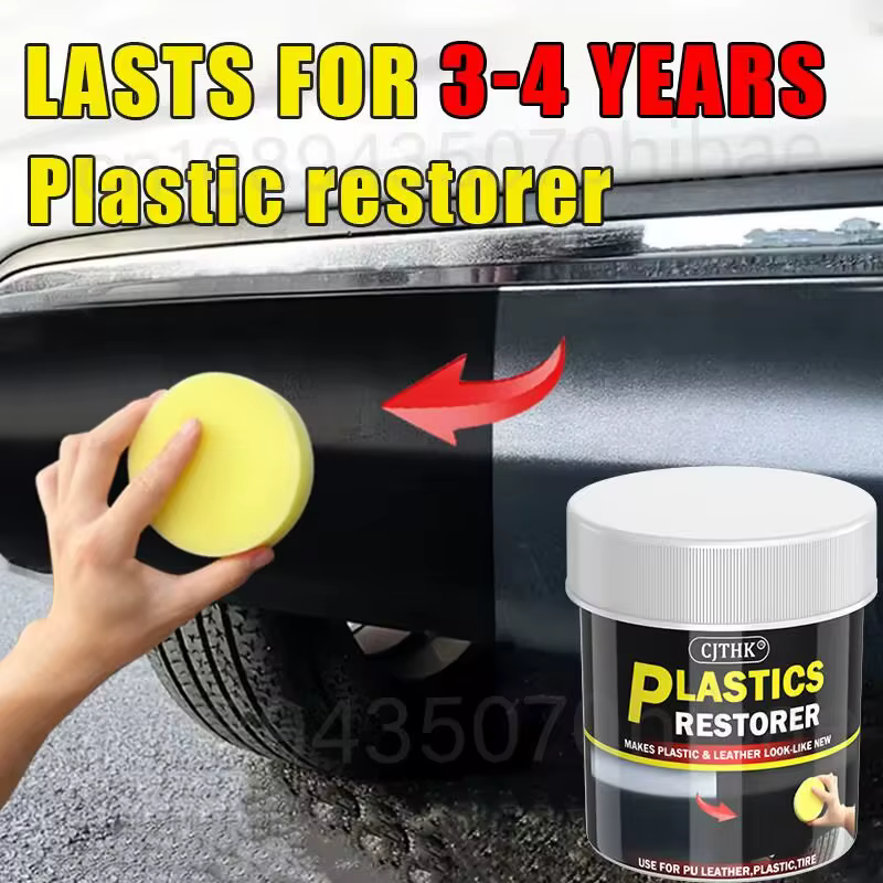 Restaurateur de plastique automobile 150g Retour au noir brillant Agent de rénovation du cuir et des panneaux intérieurs de l'automobile Revêtement de cire Agent de polissage automobile Réparation de
