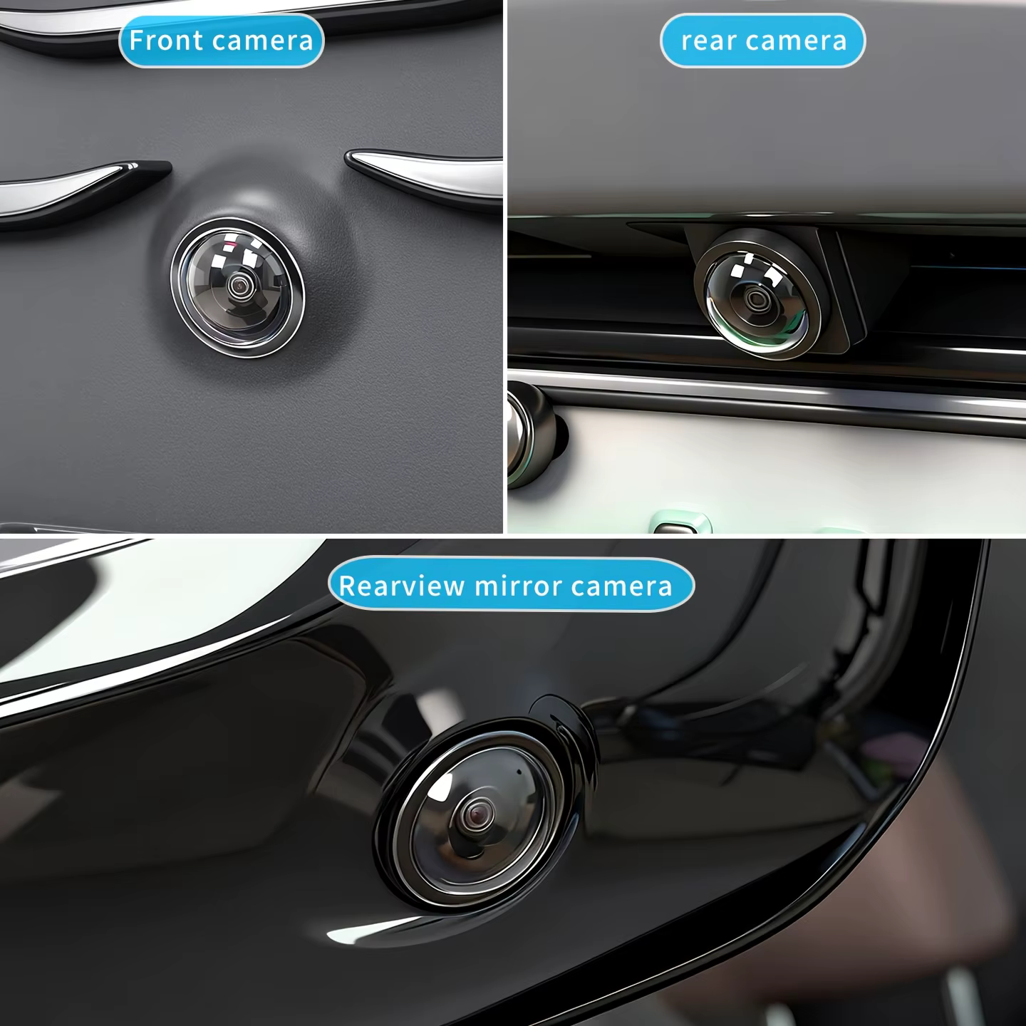 Système d'imagerie panoramique à 360 degrés pour voiture, couvercle de protection pour caméra avant et arrière, fabriqué en film transparent haute définition, capable de protéger contre la poussière,