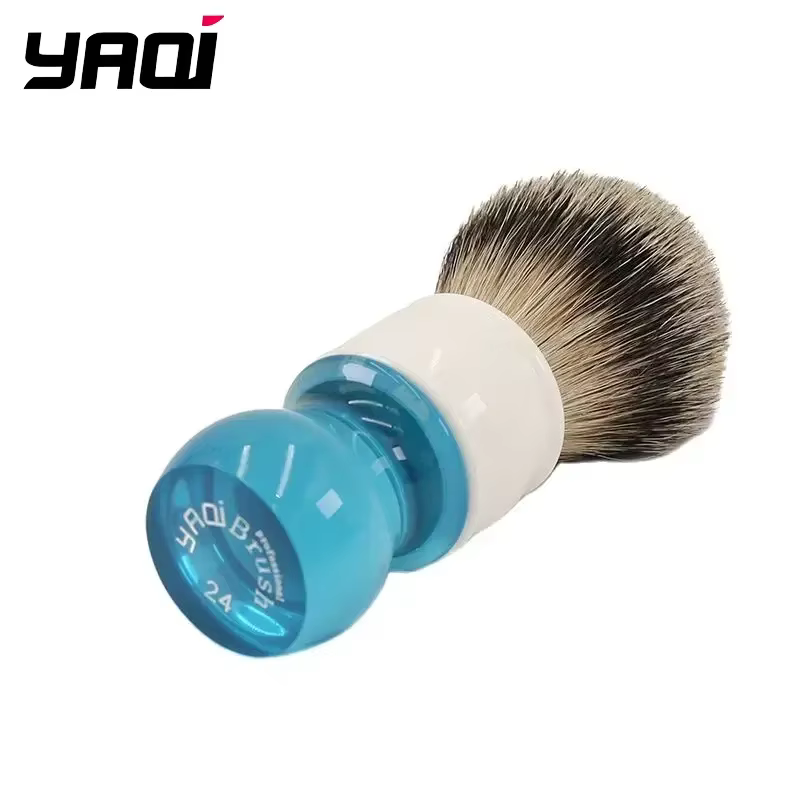 2026 Brosse à raser Yaqi 24mm Aqua Highmountain Silvertip en poils de blaireau pour homme