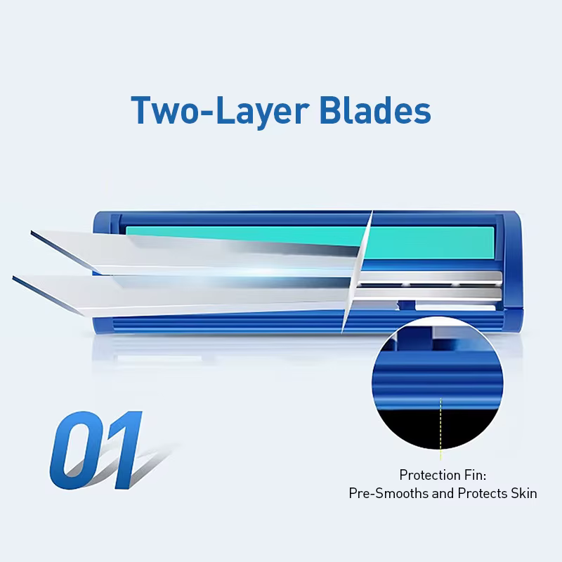 Gillette lames de rasoir jetables à 2 couches avec bande lubrifiante 6 pièces/paquet
