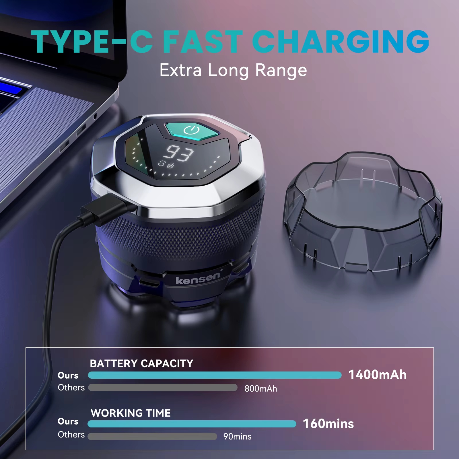 KENSEN rasoirs à tête électrique pour hommes chauve 6D rasoir magnétique tondeuse à barbe USB LED Rechargeable affichage