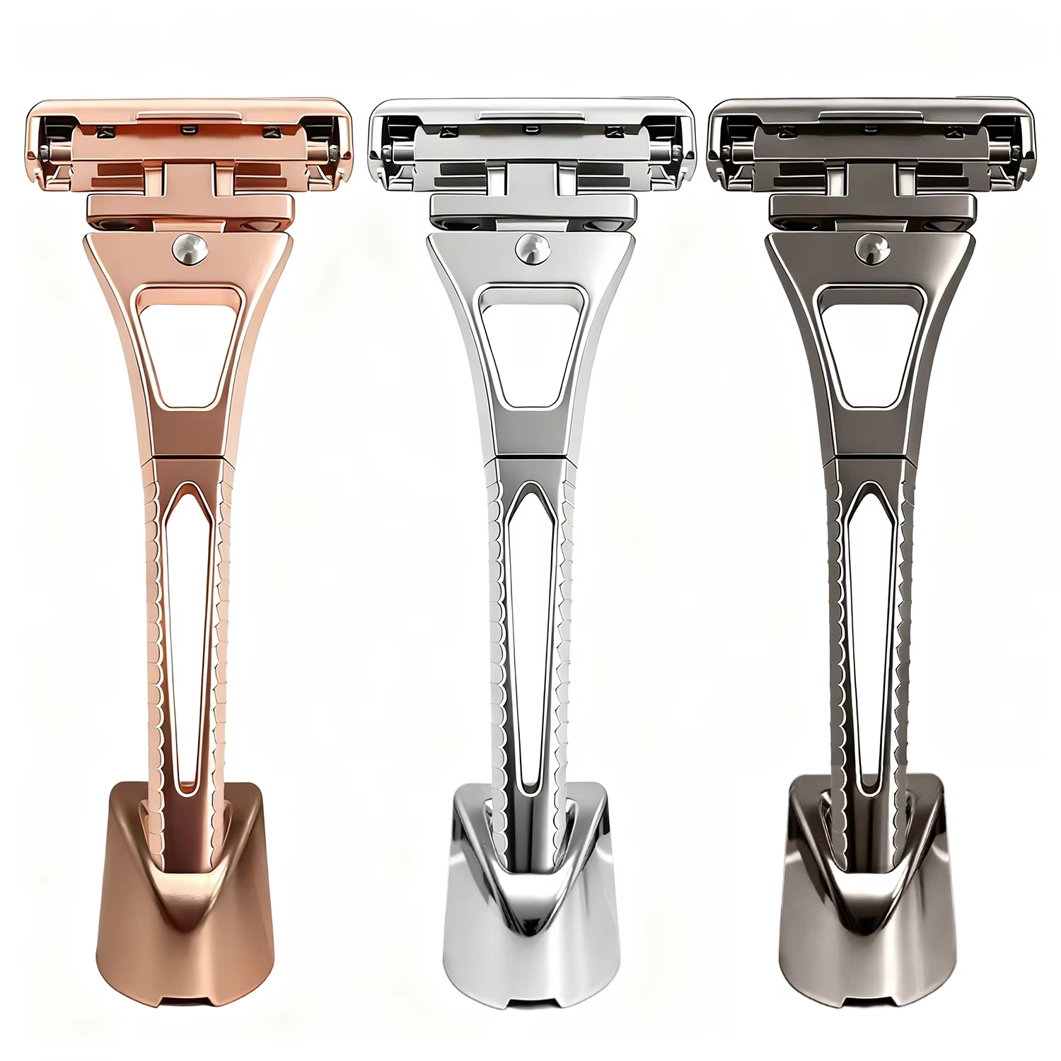 Whityle 24TS Glide Pro 4D Super acier inoxydable rasoir 4 Haft lame Kit