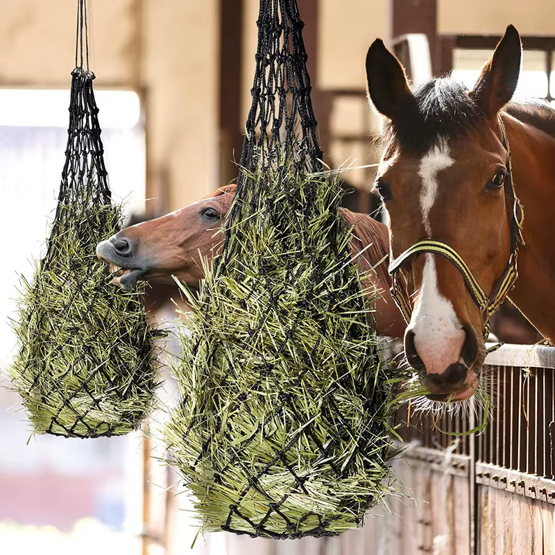 Filet à foin durable pour chevaux, petit filet à foin à trous fins, équipement d'alimentation lente, sacs à foin pour chevaux