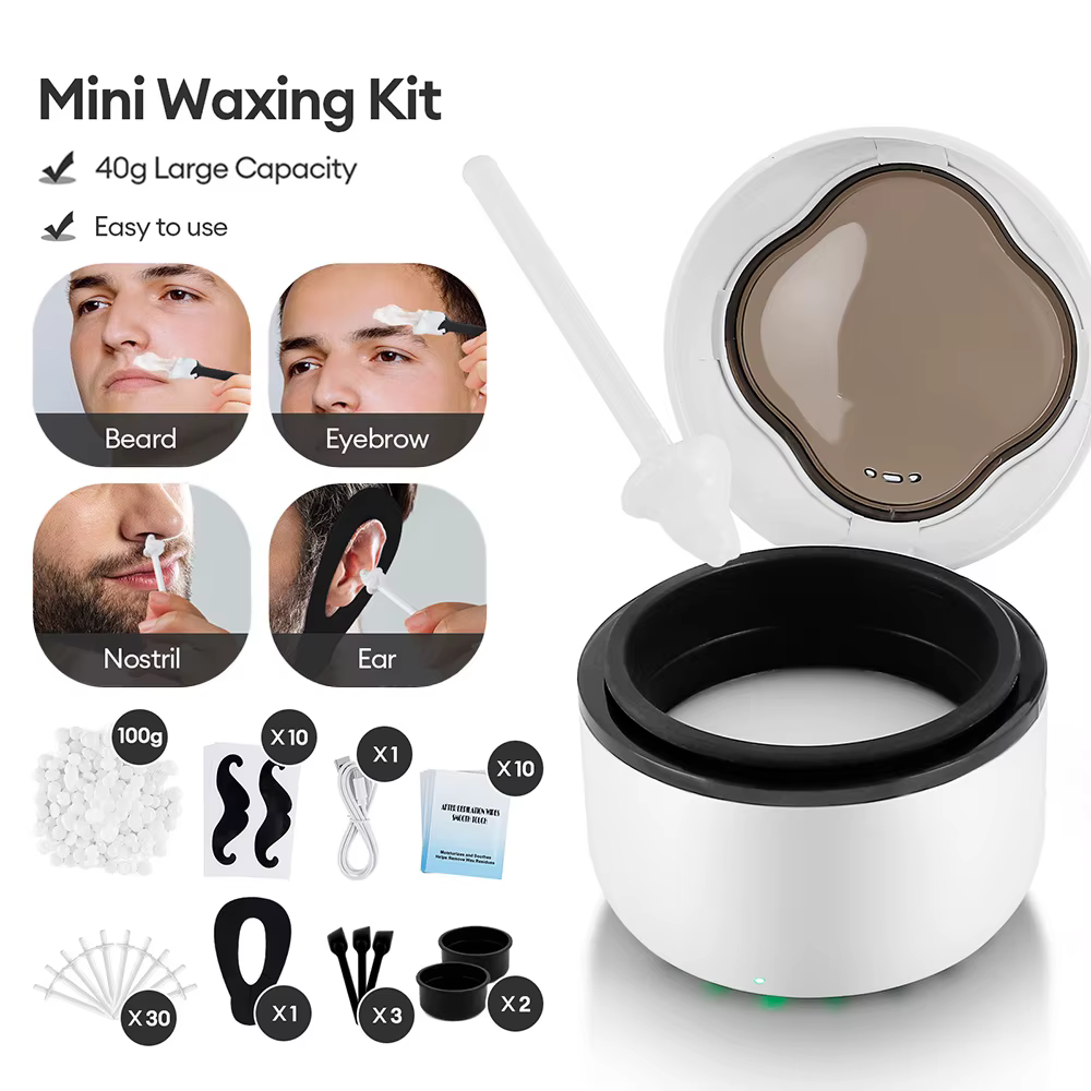 40g Mini bol en Silicone chauffe-cire Kit d'épilation cire-fonte Machine cire haricot cire épilatoire cire plus chaude cire chauffage Pot fondre