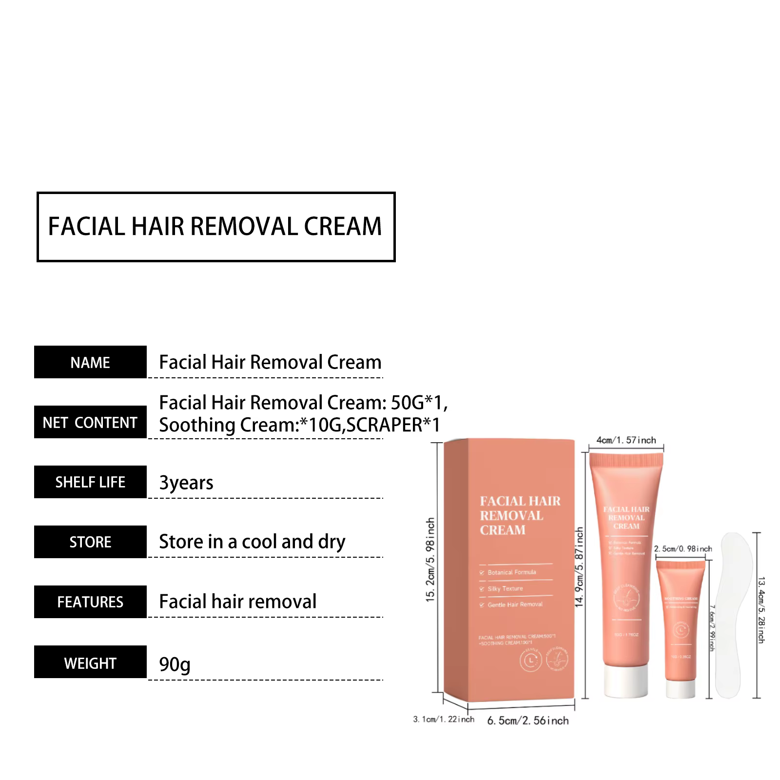 Crème dépilatoire 50g pour le visage