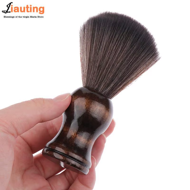 Brosse de rasage avec manche en bois pour hommes