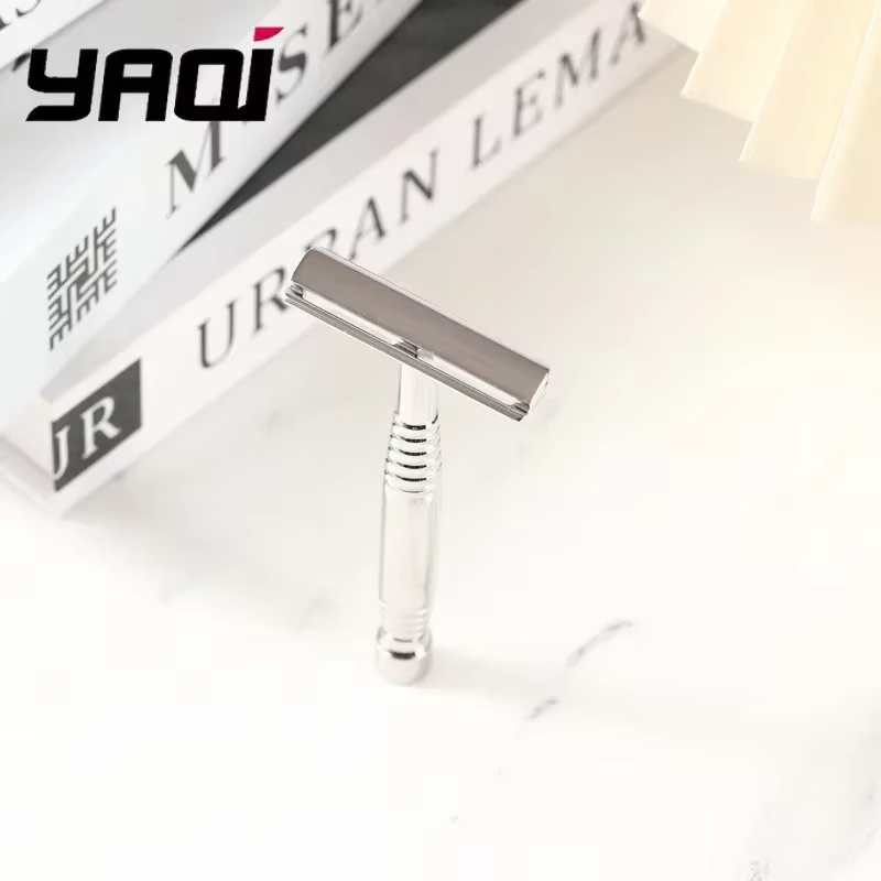 Rasoir de sécurité à double tranchant en acier inoxydable Yaqi Duomo 2026 avec manche classique confortable pour le rasage masculin