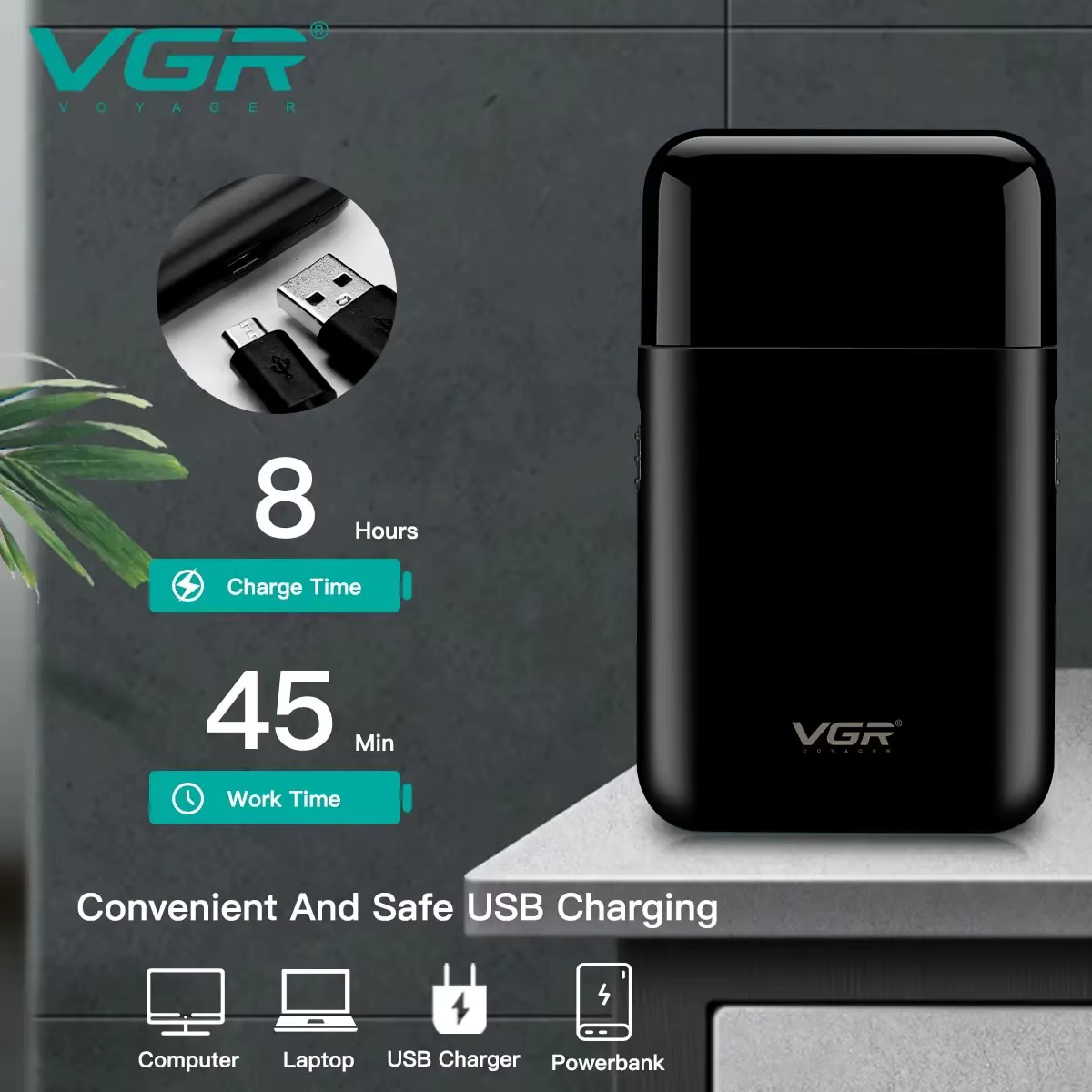 VGR Rasoir homme électrique Tondeuse barbe