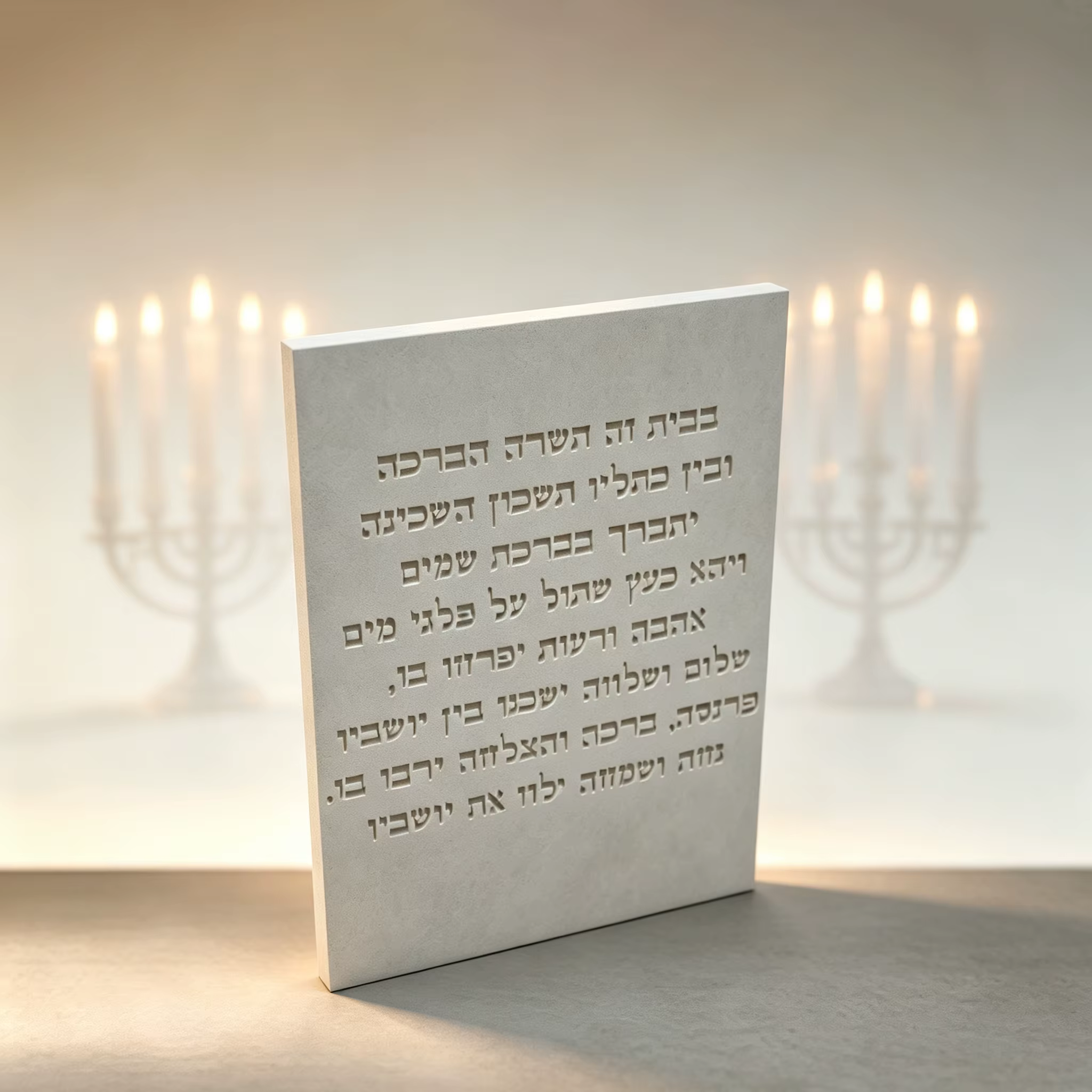 Moule en silicone pour plaque de bénédiction hébraïque Birkat HaBayit, pour la création de signes décoratifs en béton, ciment et plâtre DIY