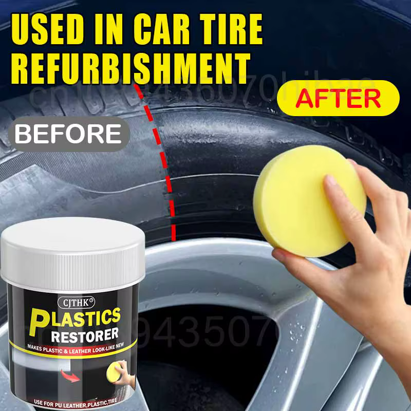 Restaurateur de plastique automobile 150g Retour au noir brillant Agent de rénovation du cuir et des panneaux intérieurs de l'automobile Revêtement de cire Agent de polissage automobile Réparation de