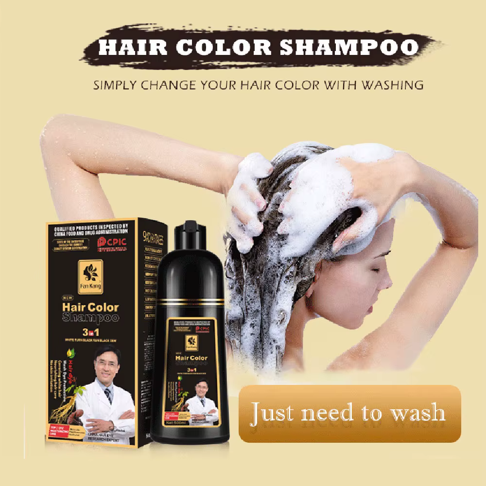 Shampoing de teinture pour cheveux noirs