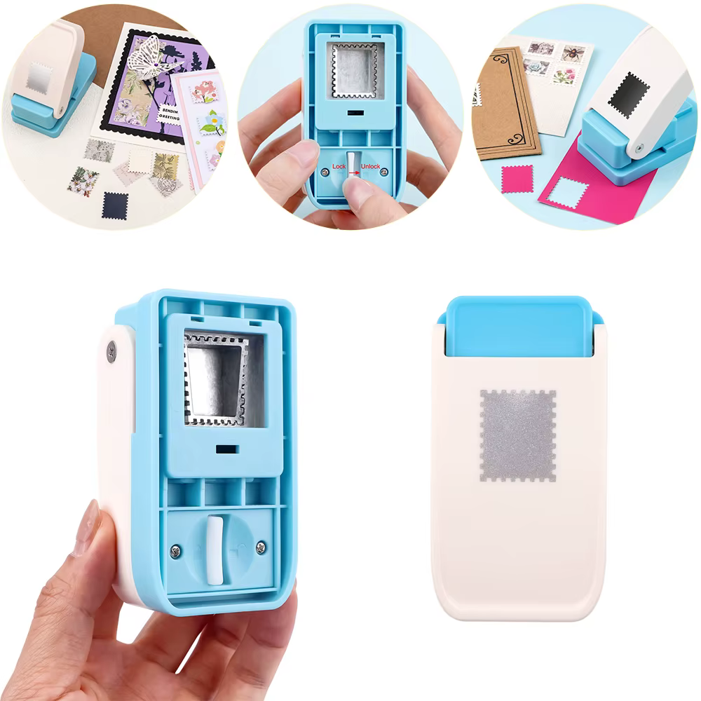 Machine à embosser les timbres-poste avec poinçon rectangulaire de 1x0,8 pouce, outil de bricolage pour scrapbooking et fournitures de fabrication de cartes