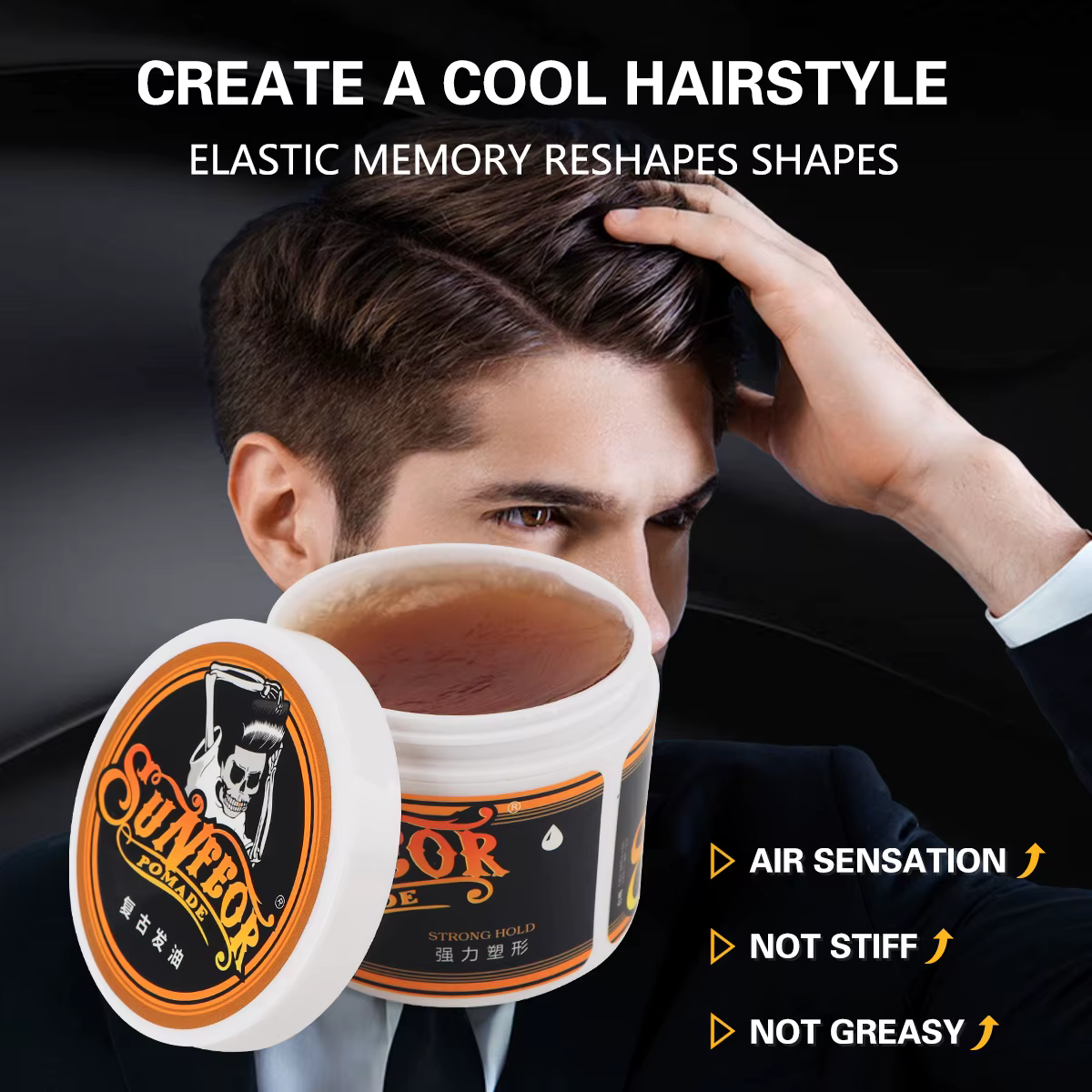 Pommade de cire à cheveux longue durée pour hommes