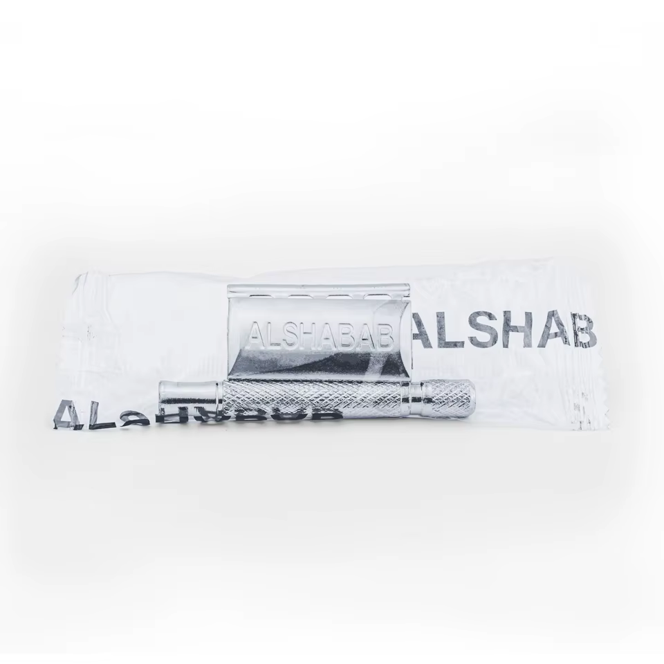 ALSHABAB rasoir de sécurité en acier inoxydable pour hommes barbier rasage cheveux barbe manuel Double bord Barbeador