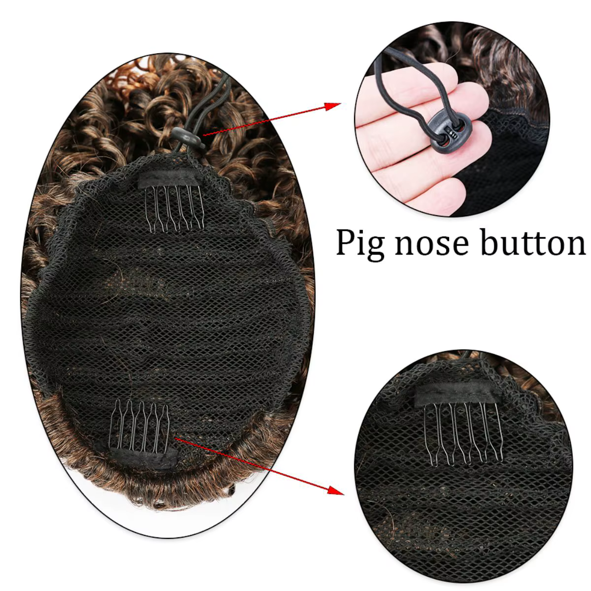 Extension de chignon afro bouclé frisé avec cordon de serrage pour femmes noires, postiches synthétiques courtes afro bouclées, cadeaux