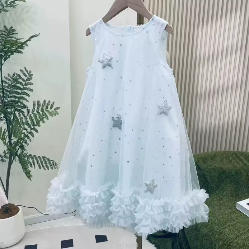 Vêtements d'été blancs pour adolescentes, tenue d'anniversaire à fleurs, robe de princesse avec ailes, robe de fête pour enfants, nouvelle collection 2025