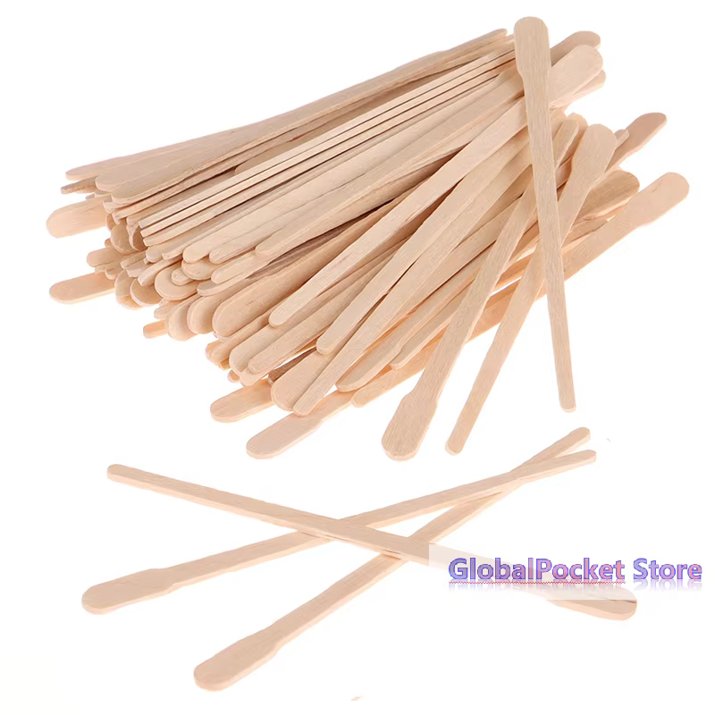 100 bâtonnets en bois jetables pour épilation corporelle féminine